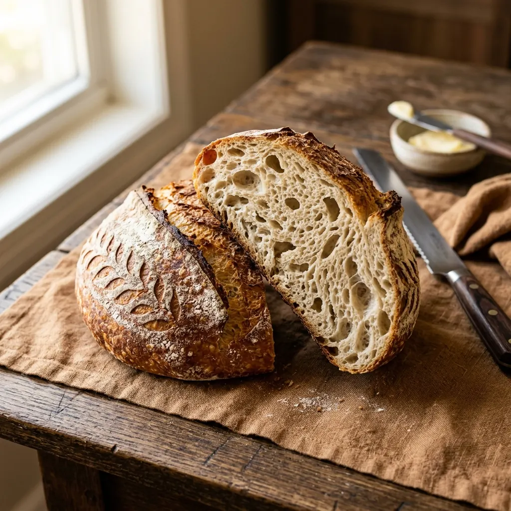 A freshly baked loaf of sweet cardamom bun and soft milk bread